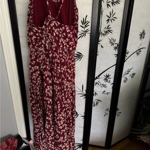 Melrose and Market Burgundy Floral Maxi Dress